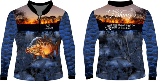 Carp Blue Sunset Fishing Shirt