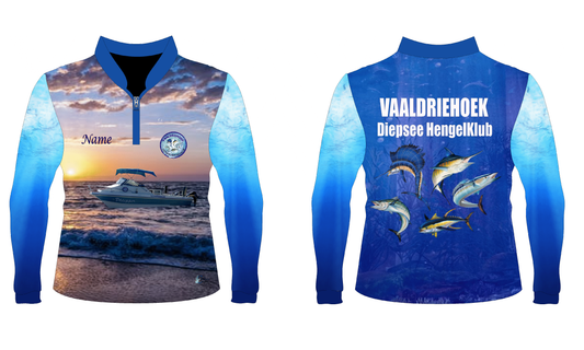 Kids Vaaldriehoek Diepsee Hengelklub Fishing Shirt