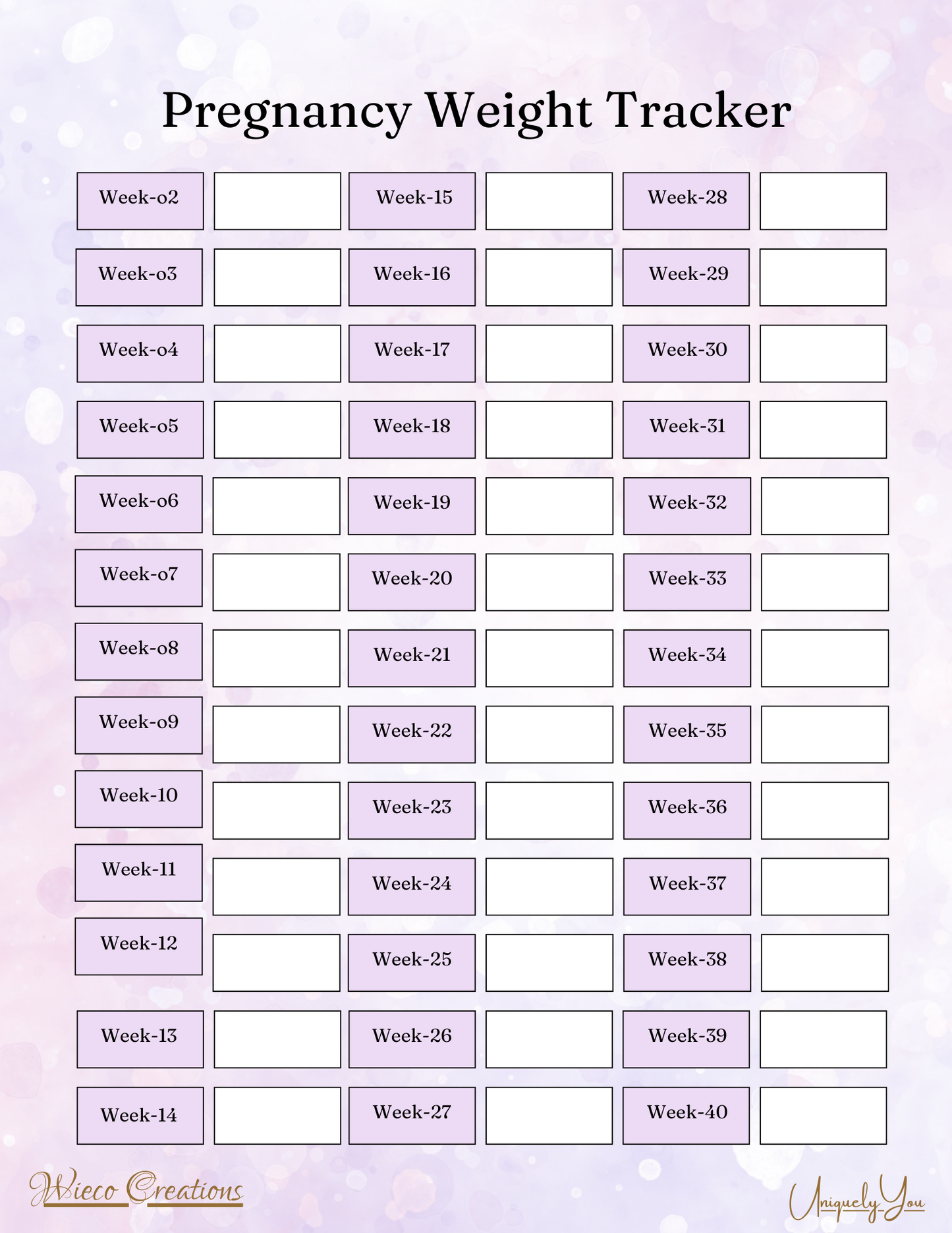 Pregnancy Journal with weekly info