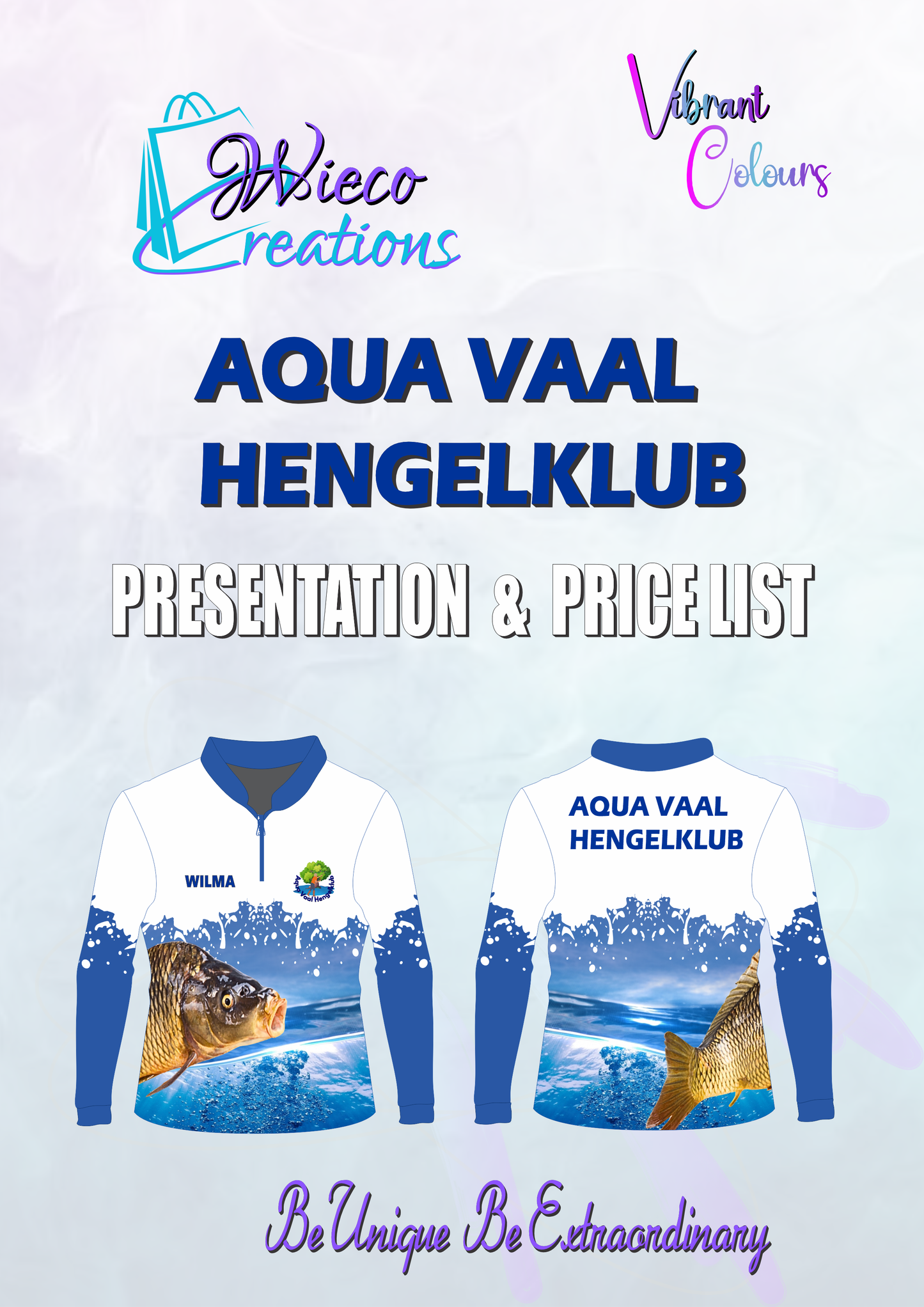 Aqua Vaal Price list and Size Chart PDF