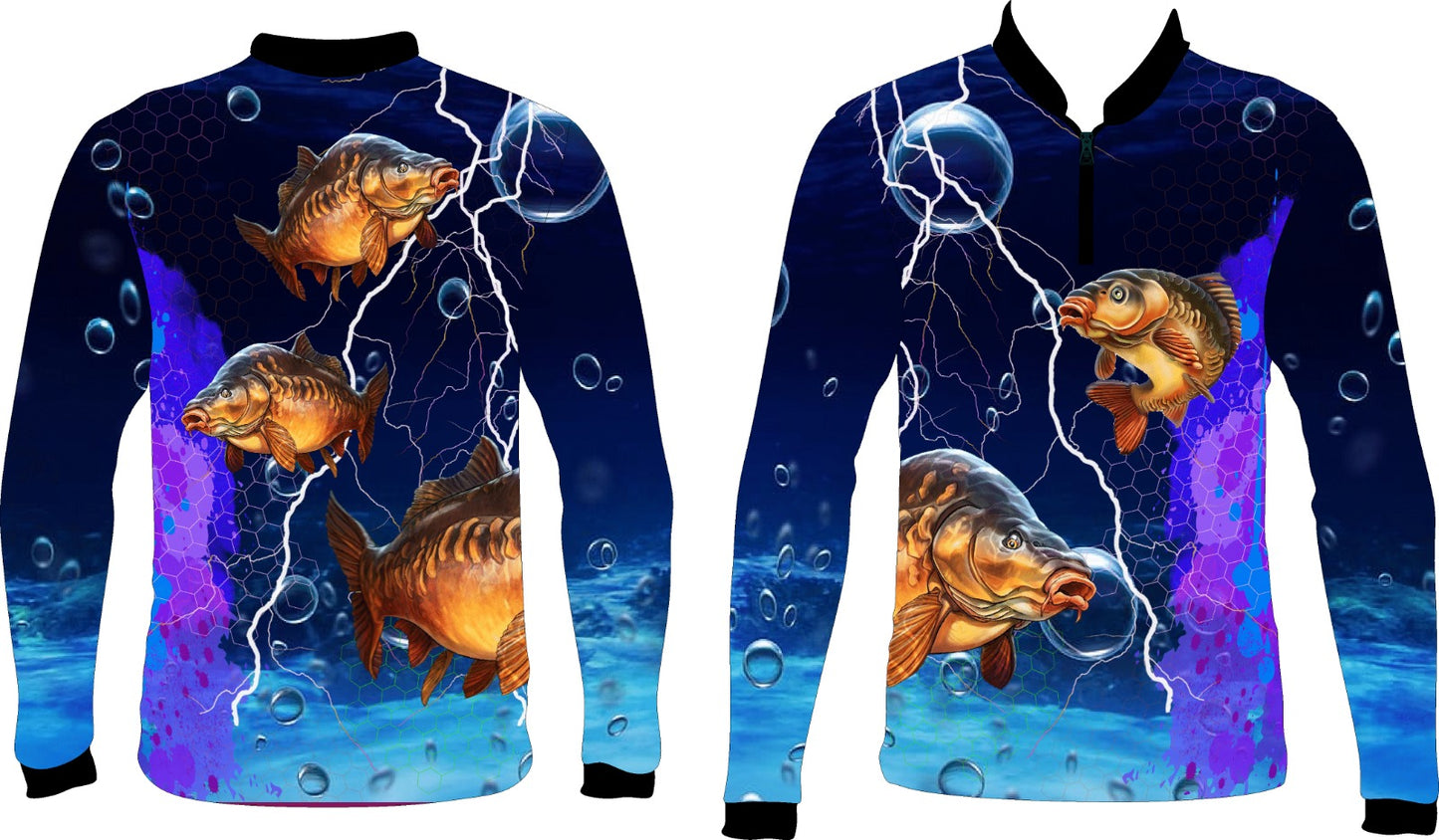 Kids Carp Elec Blue Water Fishing Shirt