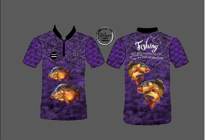 Carp Camo Purple Fishing Shirt