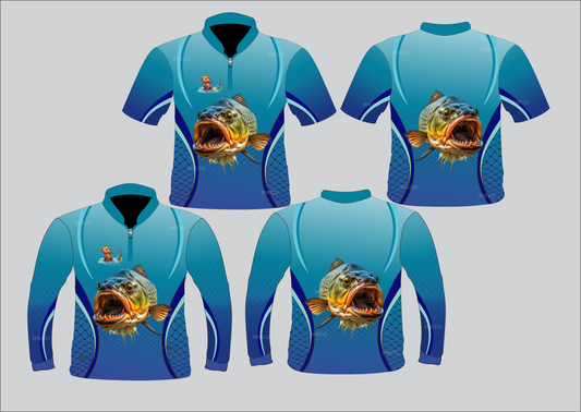 Tiger Fish Turq Fishing Shirt