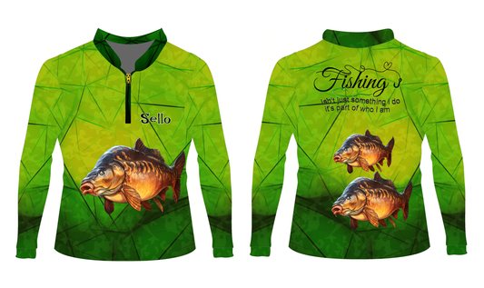 Kids Carp Neon Green Fishing Shirt