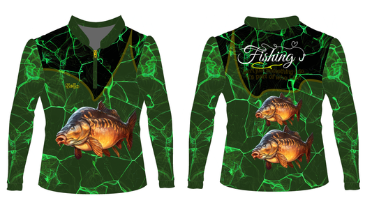 Kids Carp Sello Green Fishing Shirt