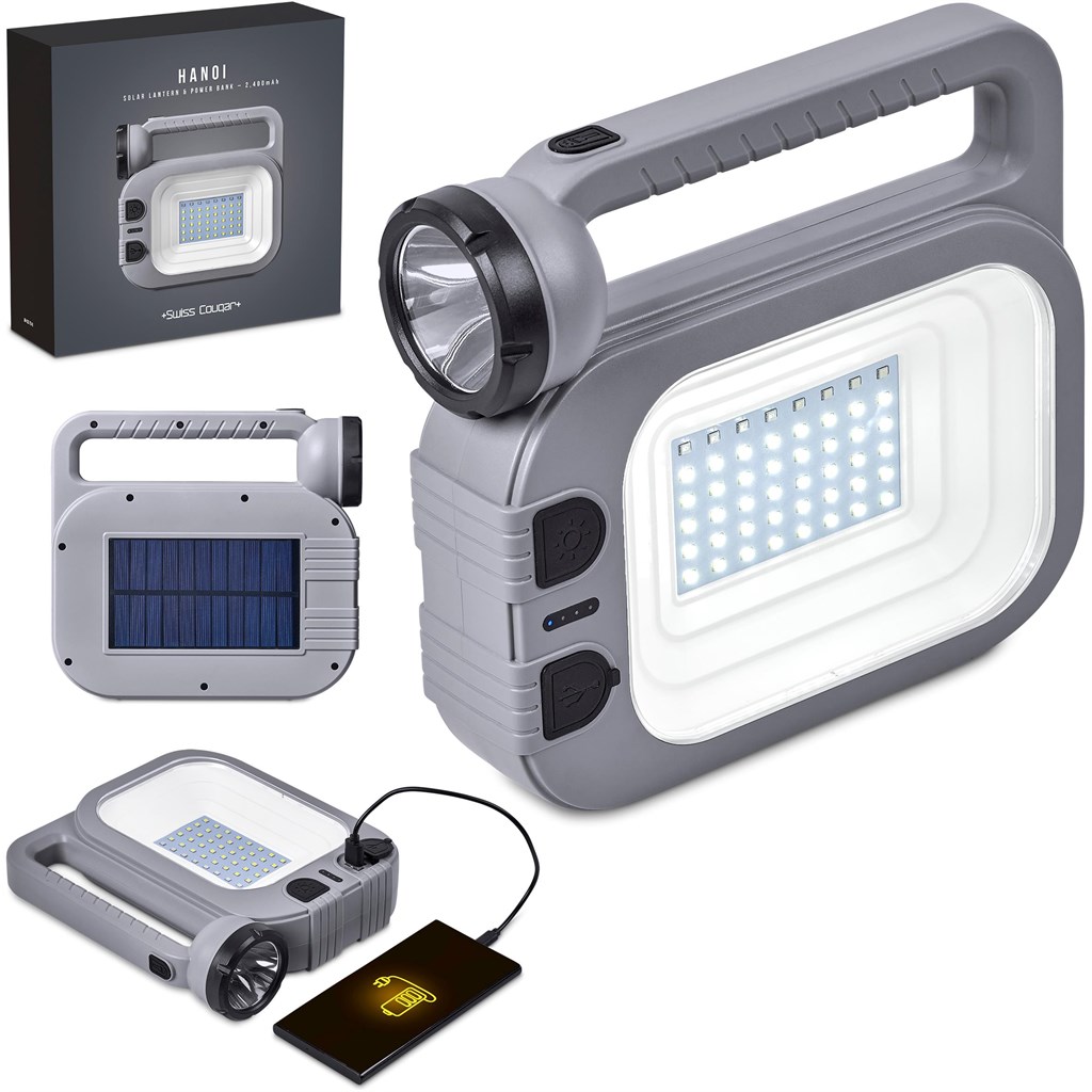 Swiss Cougar Hanoi Solar Lantern & Power Bank - 2 400mAh - Image 3