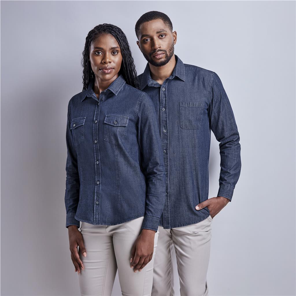 Ladies Long Sleeve Eastwood Denim Shirt - Image 3