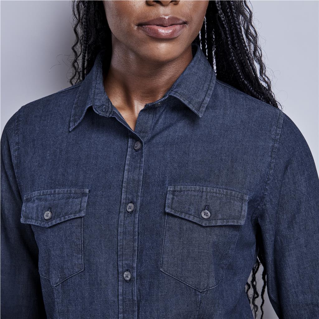 Ladies Long Sleeve Eastwood Denim Shirt - Image 4