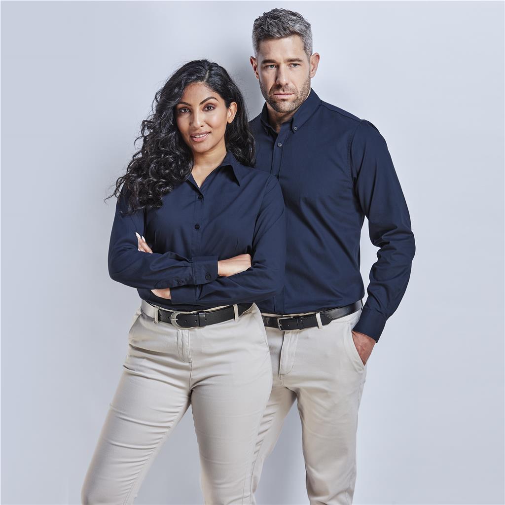 Mens Long Sleeve Brushed Cotton Twill Moderna Shirt - Image 2