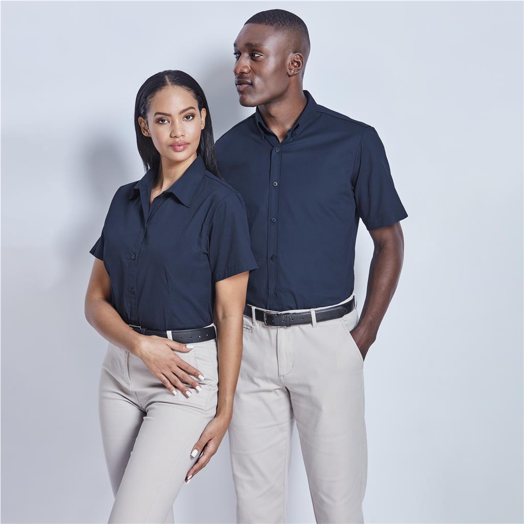 Mens Short Sleeve Brushed Cotton Twill Moderna Shirt - Image 2