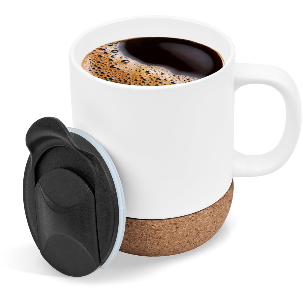 Serendipio Sienna Cork & Ceramic Sublimation Coffee Mug - 340ml - Image 8
