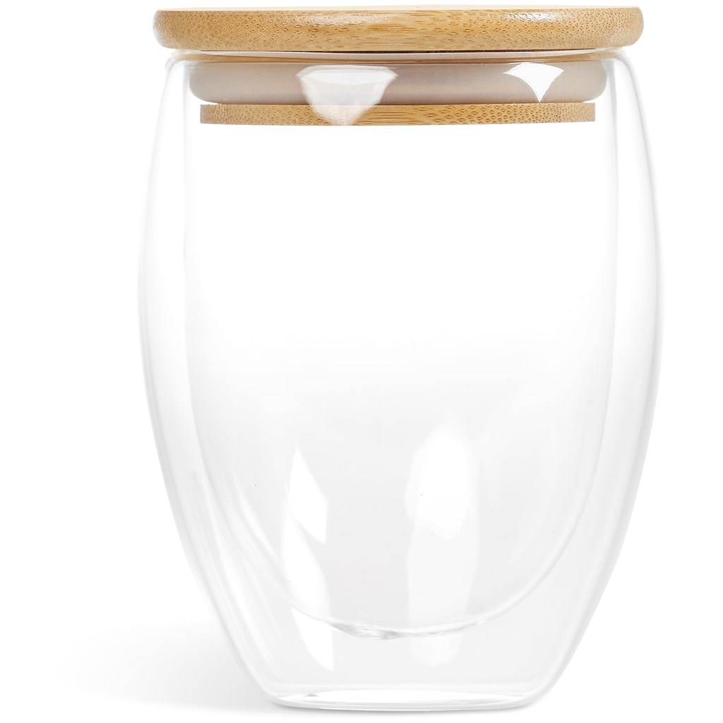Okiyo Moco Glass & Bamboo Double-Wall Cup - 350ml - Image 9
