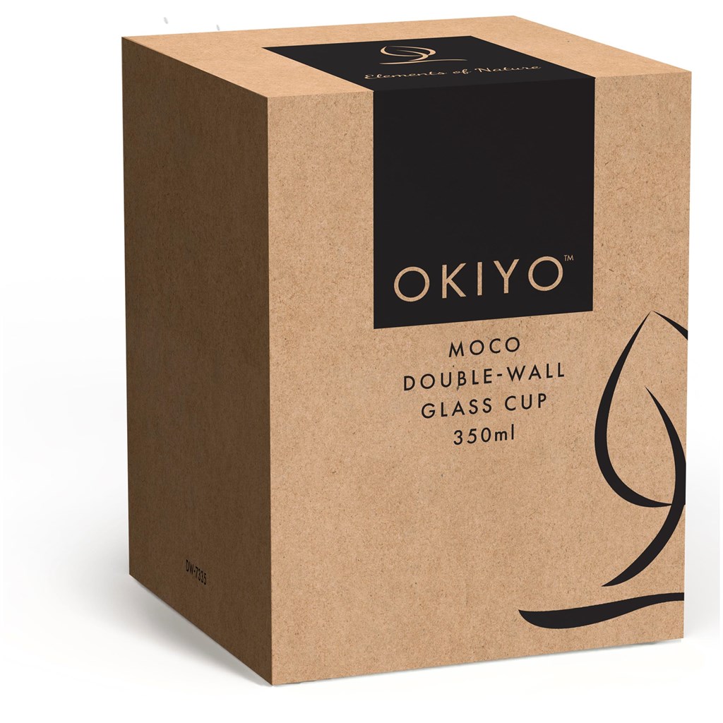 Okiyo Moco Glass & Bamboo Double-Wall Cup - 350ml - Image 5