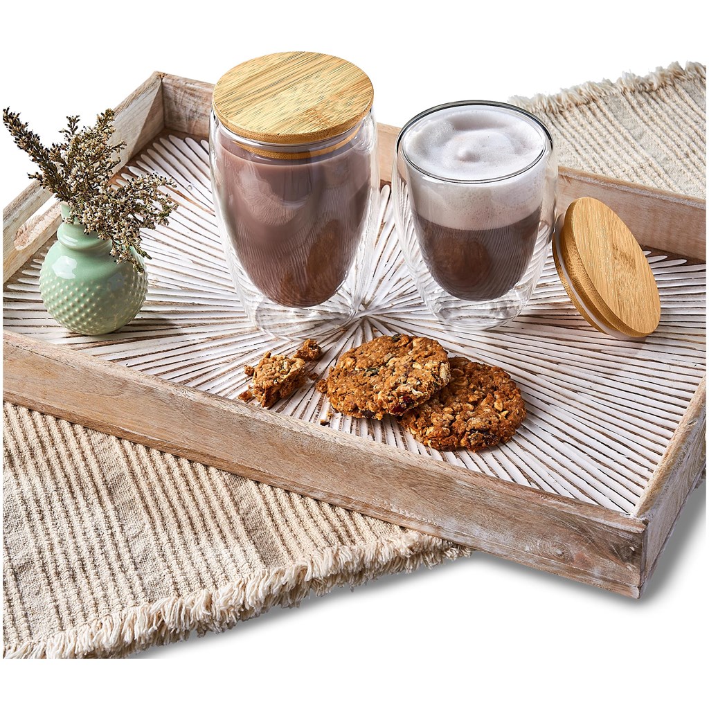 Okiyo Moco Glass & Bamboo Double-Wall Cup - 350ml - Image 8