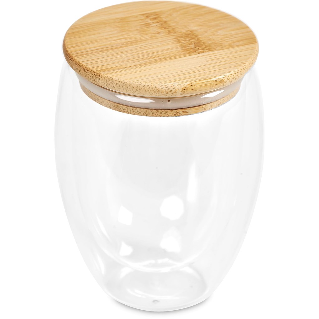 Okiyo Moco Glass & Bamboo Double-Wall Cup - 350ml - Image 2