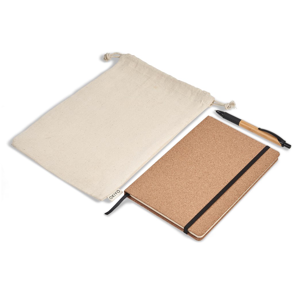Okiyo Noto Cork & Bamboo Notebook & Pen Set - Image 3