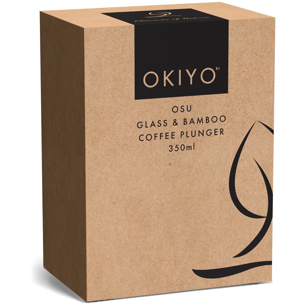 Okiyo Osu Glass & Bamboo Coffee Plunger - 350ml - Image 4