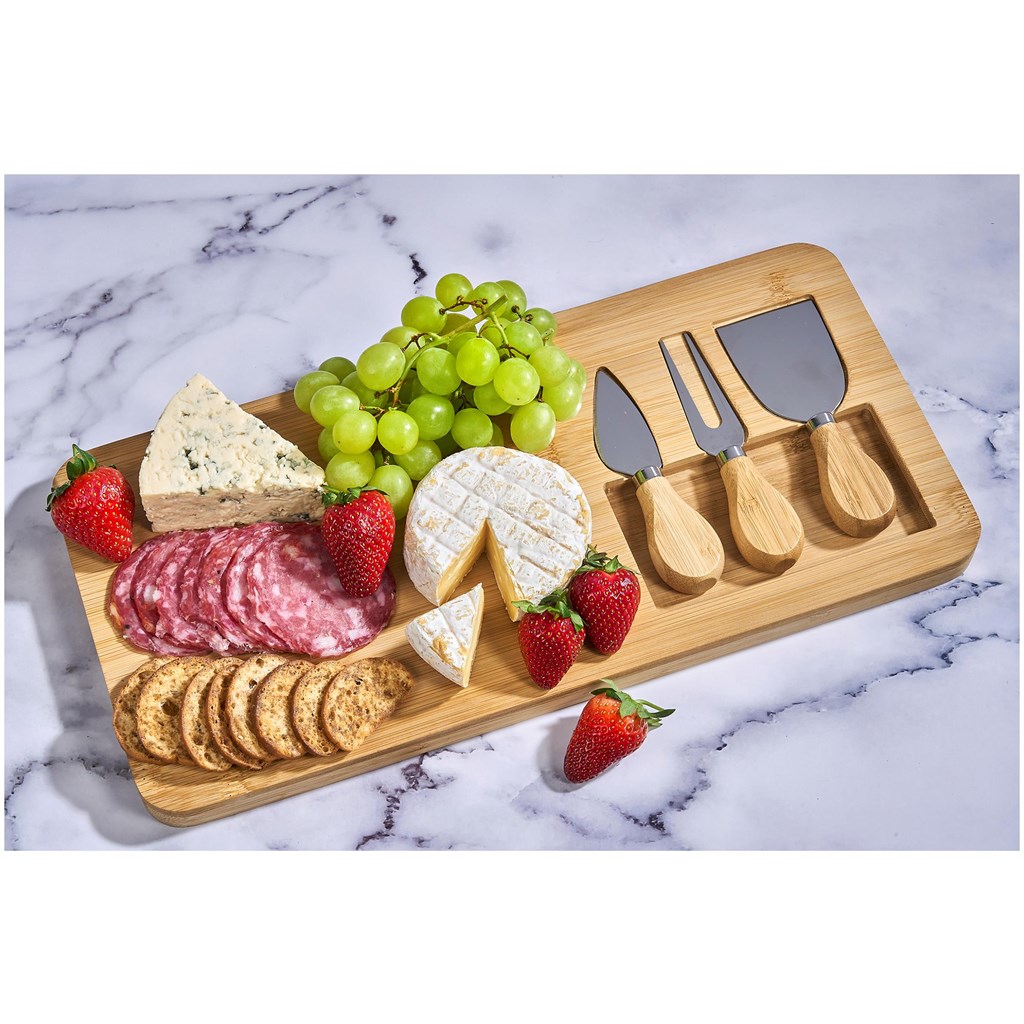 Okiyo Chizu Bamboo Cheese Board Set - Image 4