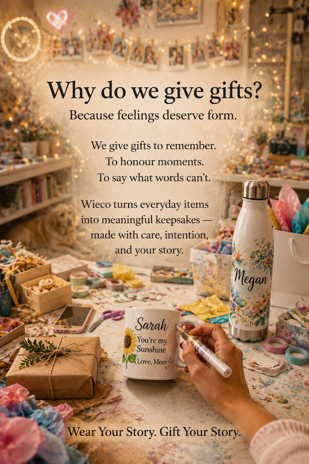 Personalised gifts and custom printed products created by Wieco Creations to celebrate special moments and meaningful memories.