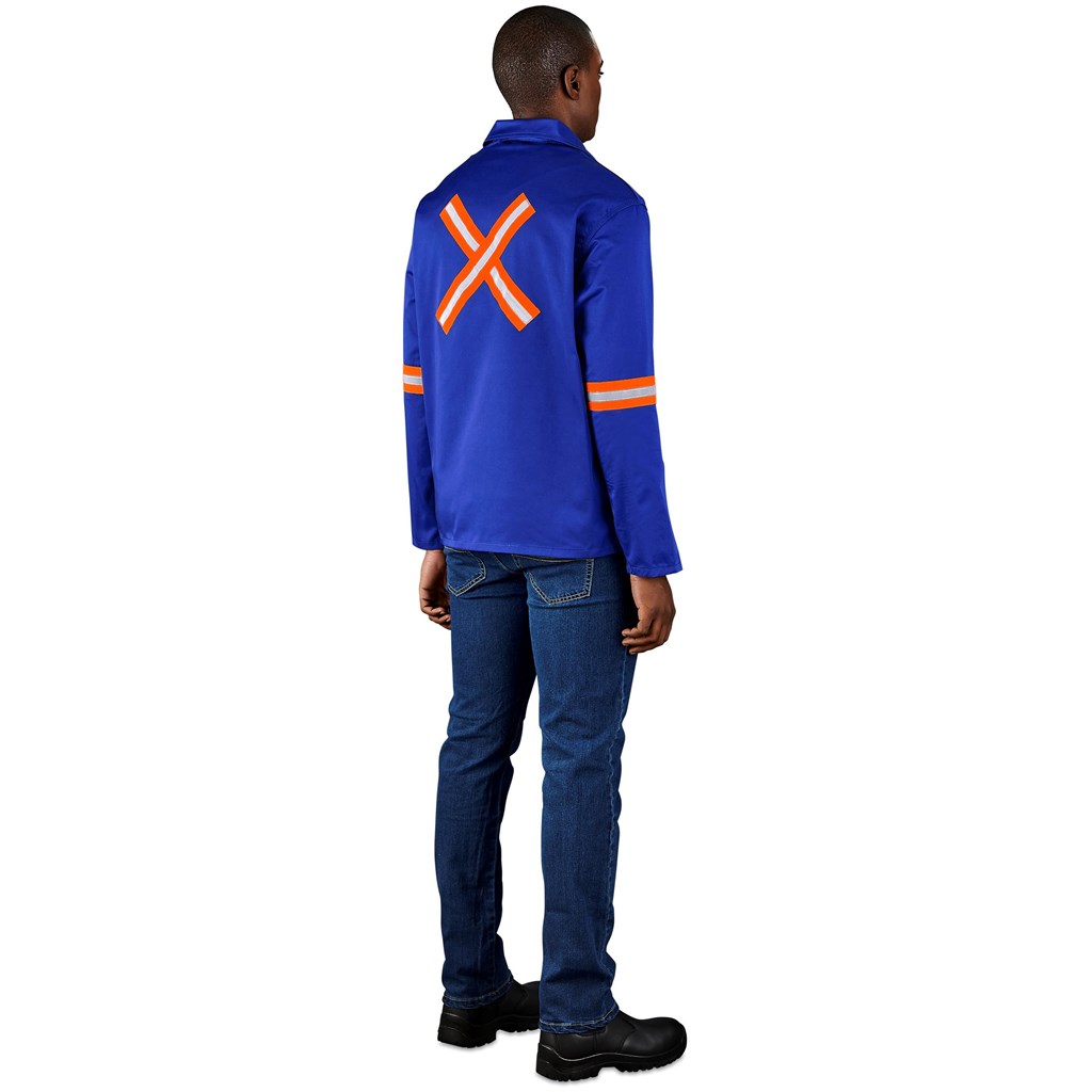 Site Premium Polycotton Jacket - Reflective Arms & Back - Orange Tape - Image 2