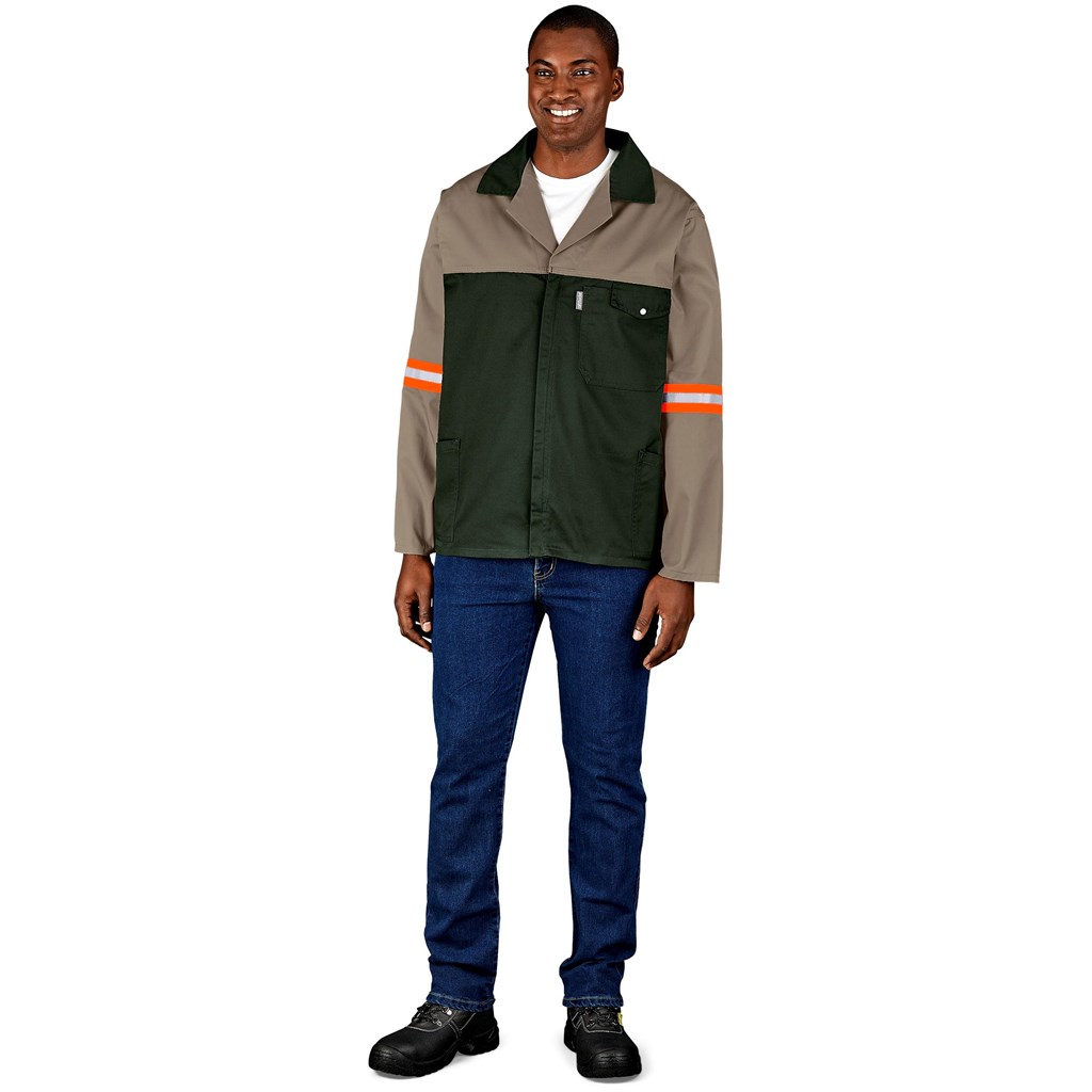 Site Premium Two-Tone Polycotton Jacket - Reflective Arms & Back - Orange Tape - Image 4