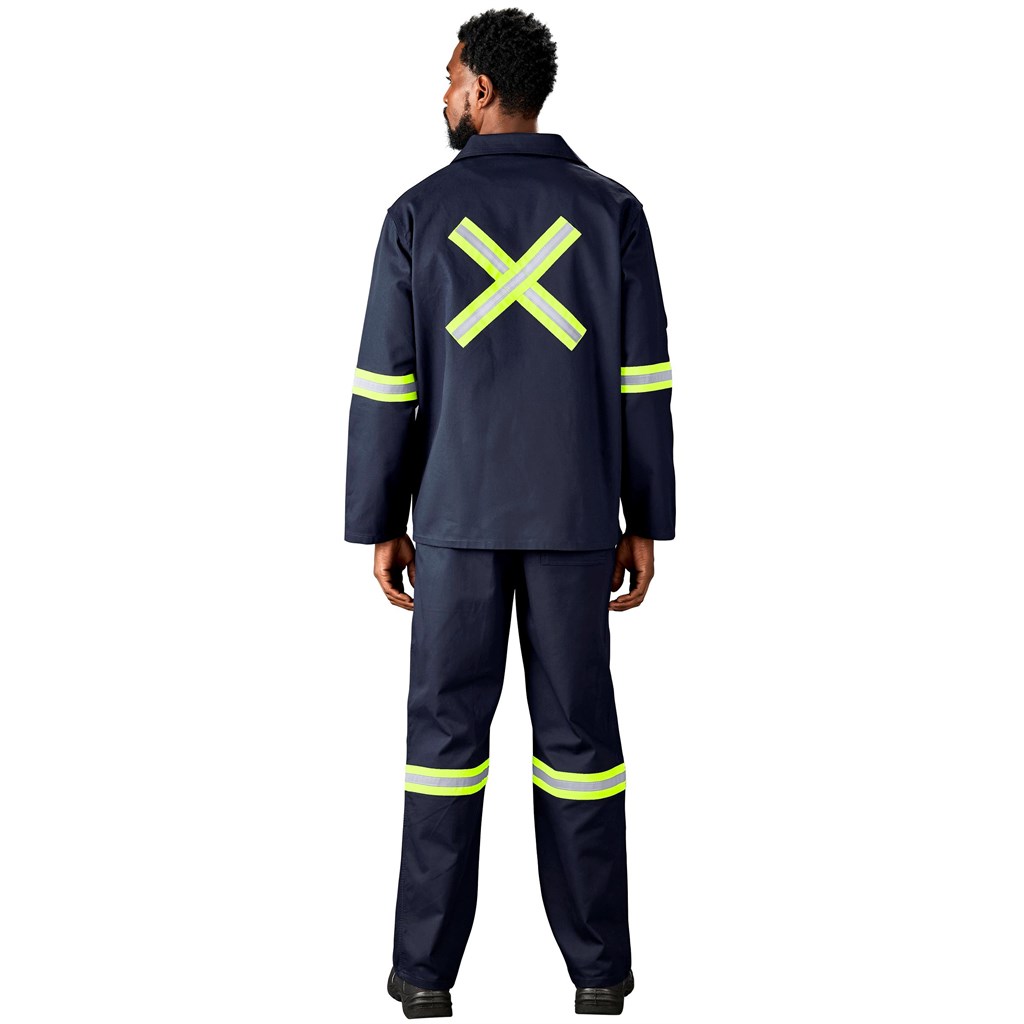 Artisan Premium 100% Cotton Jacket - Reflective Arms & Back - Yellow Tape - Image 2