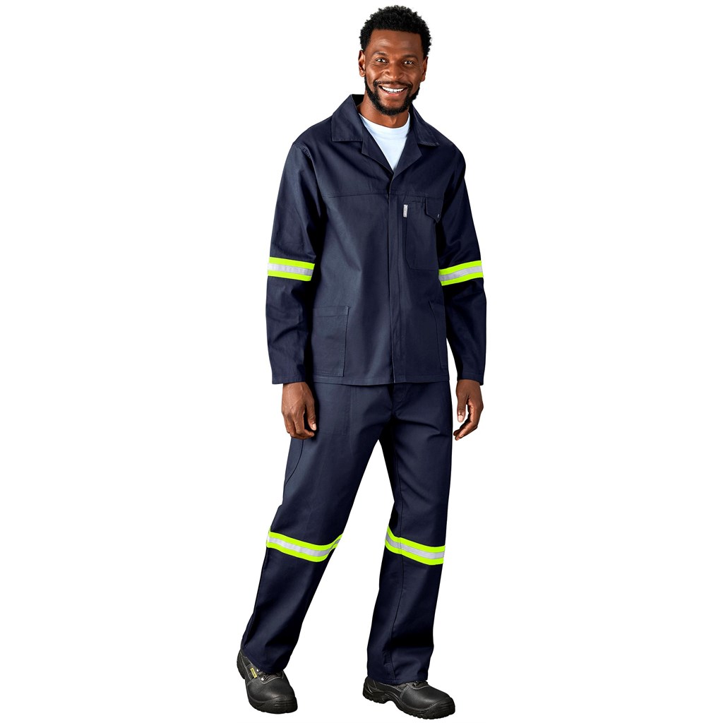 Artisan Premium 100% Cotton Jacket - Reflective Arms & Back - Yellow Tape - Image 4