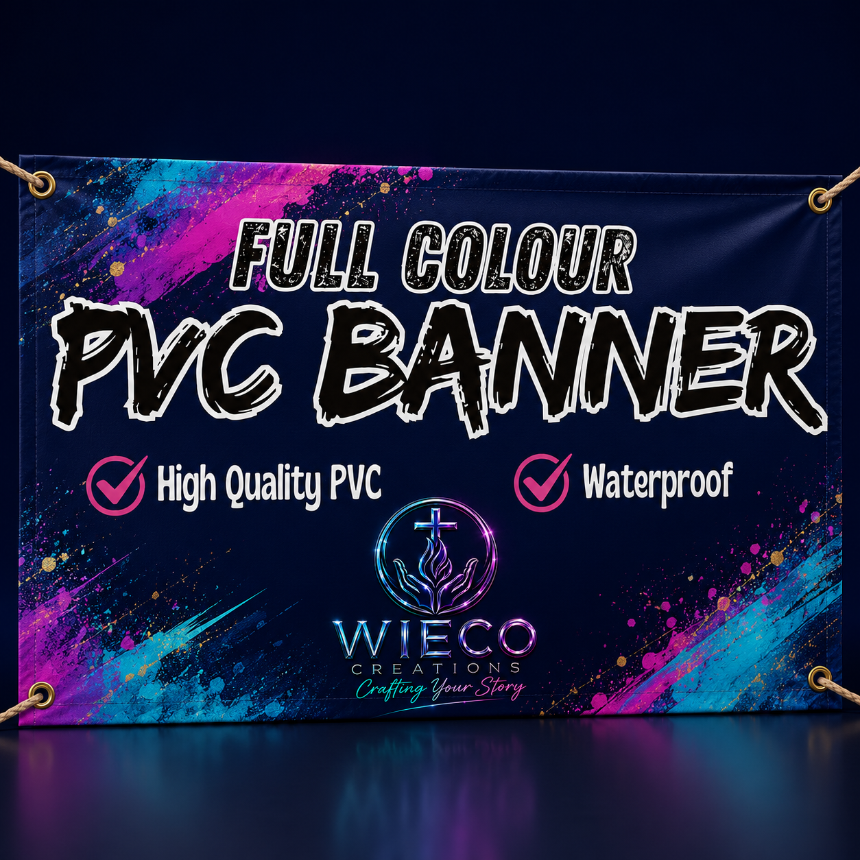 Full Colour PVC Banner printed on high quality waterproof PVC | Wieco Creations