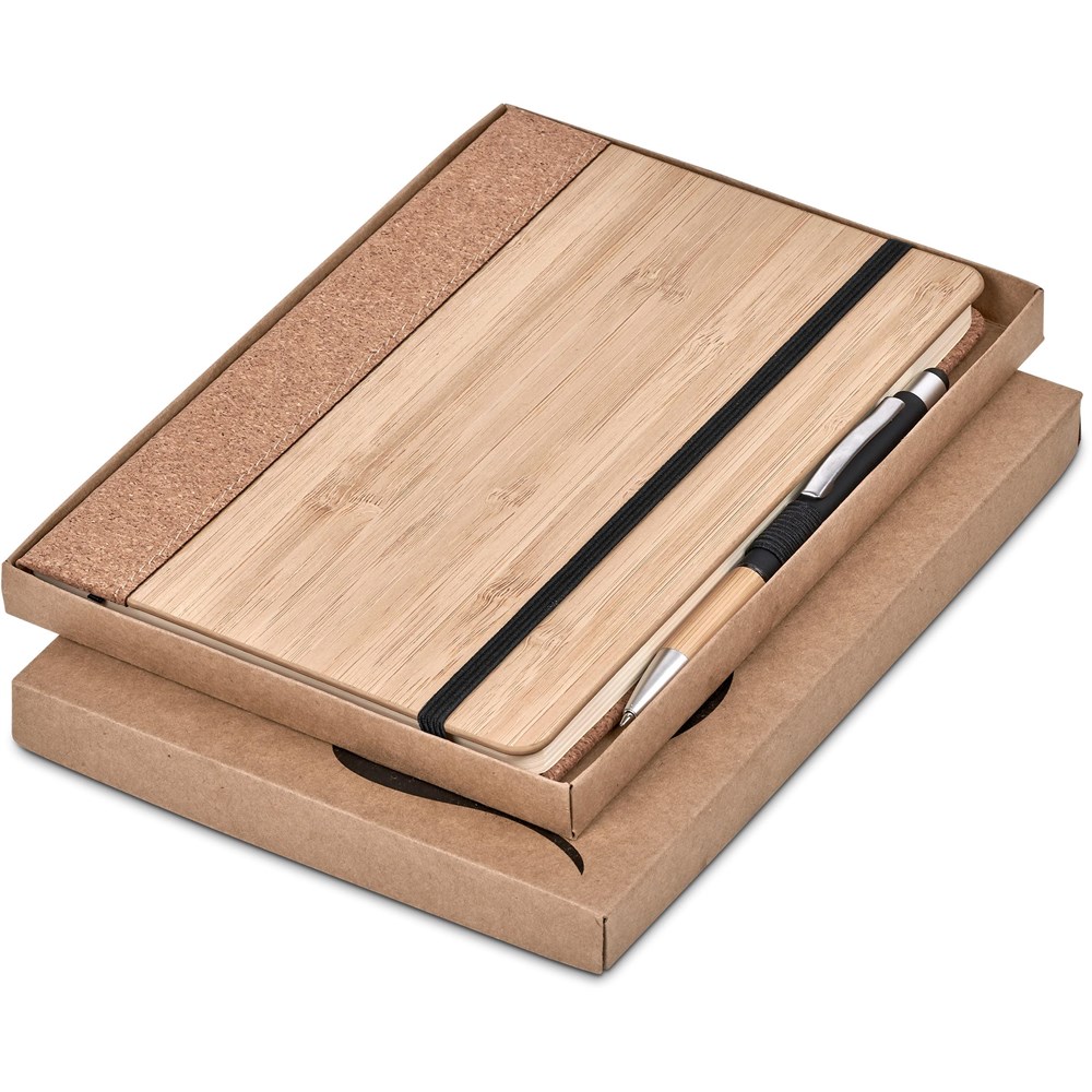 Okiyo Eri Bamboo & Cork Notebook & Pen Set - Image 4